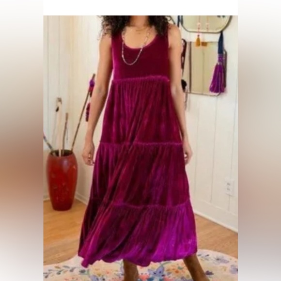 NATURAL LIFE Dresses & Skirts - NWT Natural Life Karlie crushed velvet fuchsia maxi dress